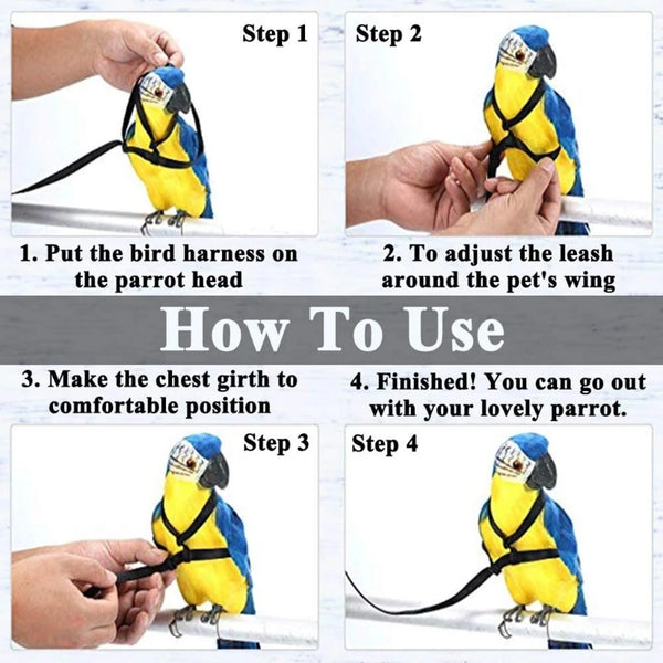 Outdoor Flying Adjustable Parrot Harness