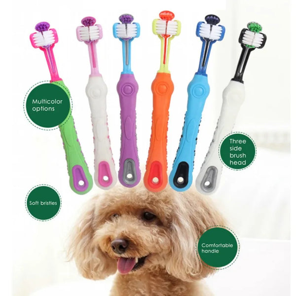 New Style 3-sided Pet Toothbrush