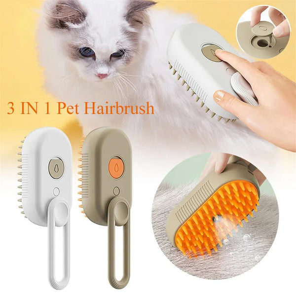 Pet Electric Steam Hair Removal Brush