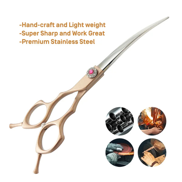 Professional Curved Pet Grooming Scissors