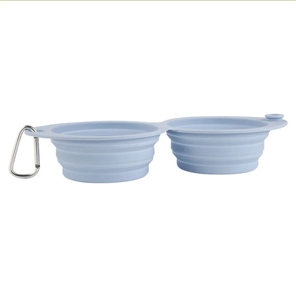 Foldable Silicone Double Pet Bowl