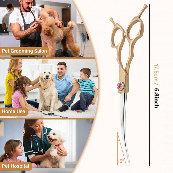 Professional Curved Pet Grooming Scissors