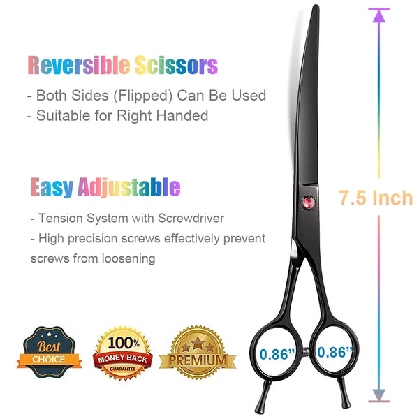 Portable Curved Pet Hair Scissors