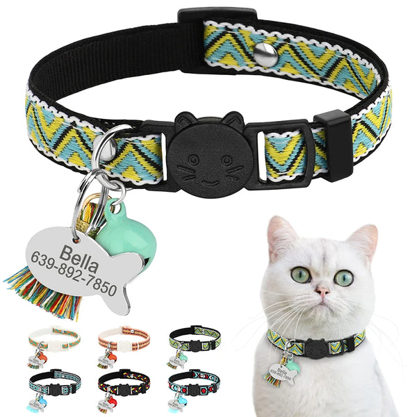 Personalized Nylon Cat Collar