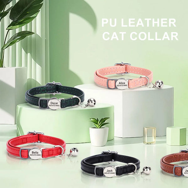 PU Leather Cats Collars