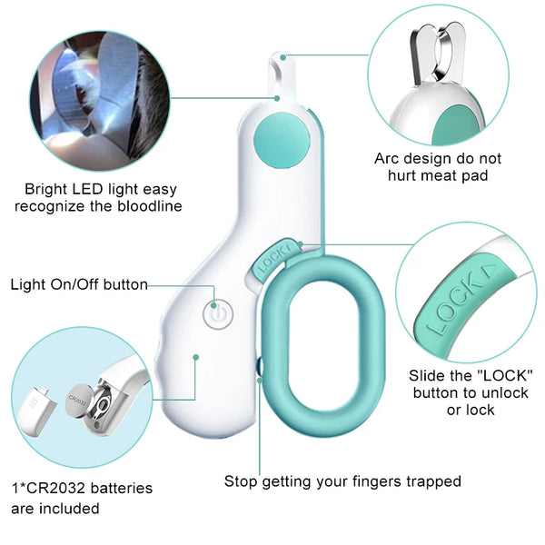 Pet Nail Clipper With LED Light