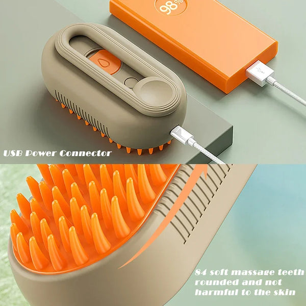 Pet Electric Steam Hair Removal Brush