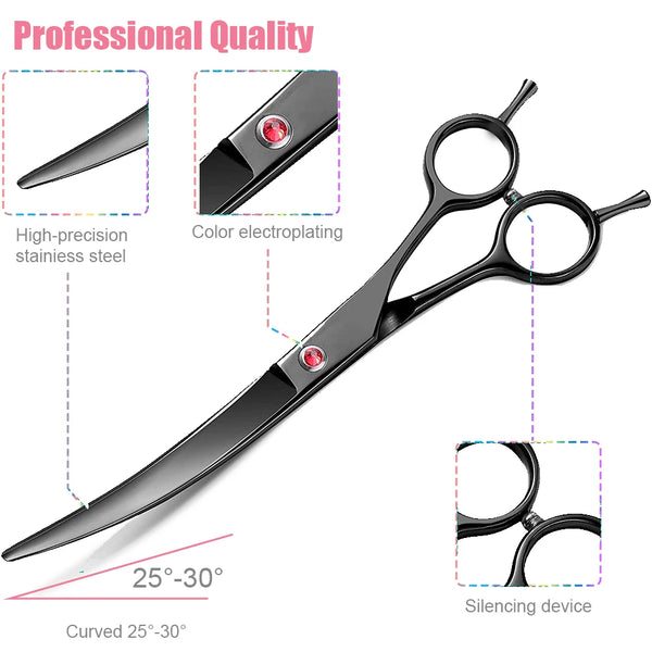 Portable Curved Pet Hair Scissors