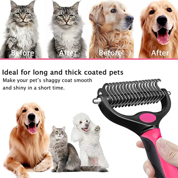 Dog Deshedding Double sided Brush