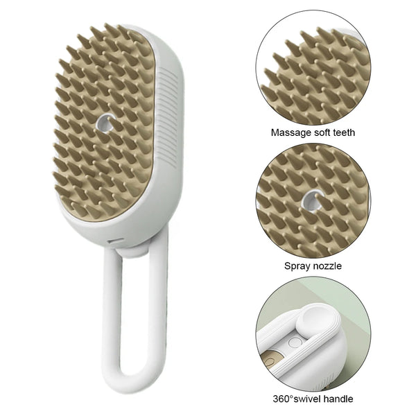 Pet Electric Steam Hair Removal Brush