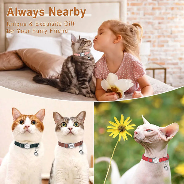 PU Leather Cats Collars