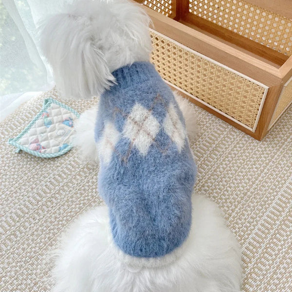 Pet Diamond Plaid Sweater