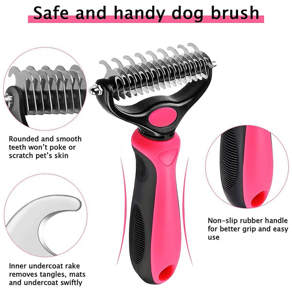 Dog Deshedding Double sided Brush