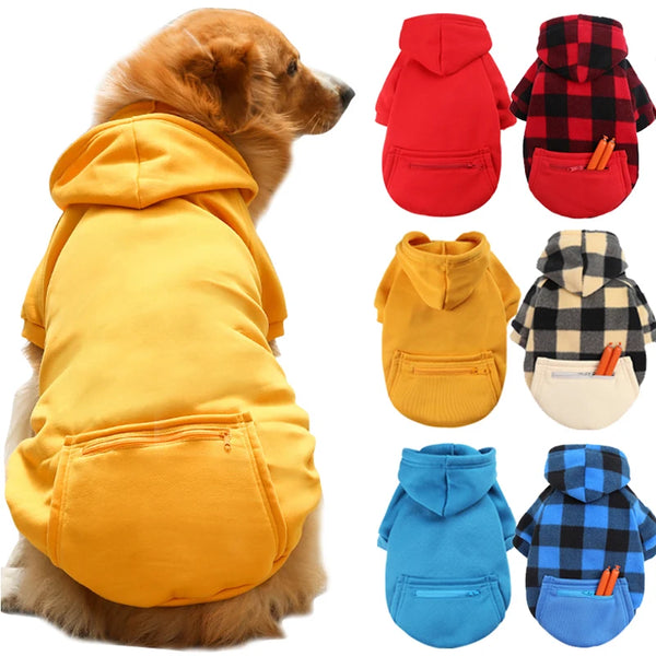 Large Clothes Winter Warm Dog Hoodies