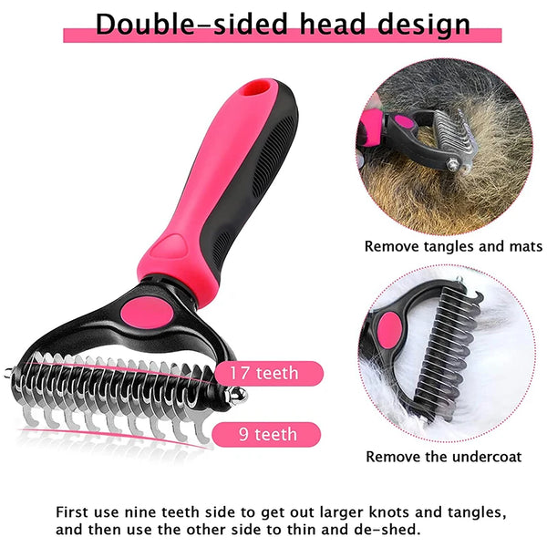 Dog Deshedding Double sided Brush