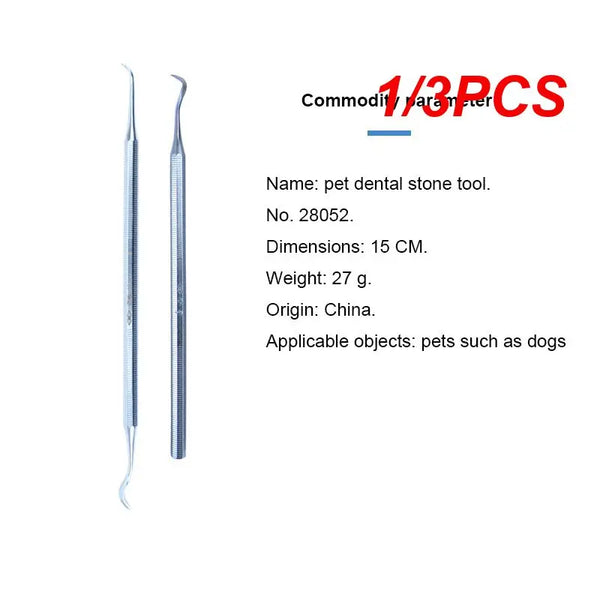 1/3PCS Stainless Steel Pet Tooth Oral Hygiene