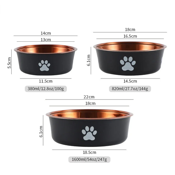 Stainless Steel Pet Non Slip  Feeding Bowls