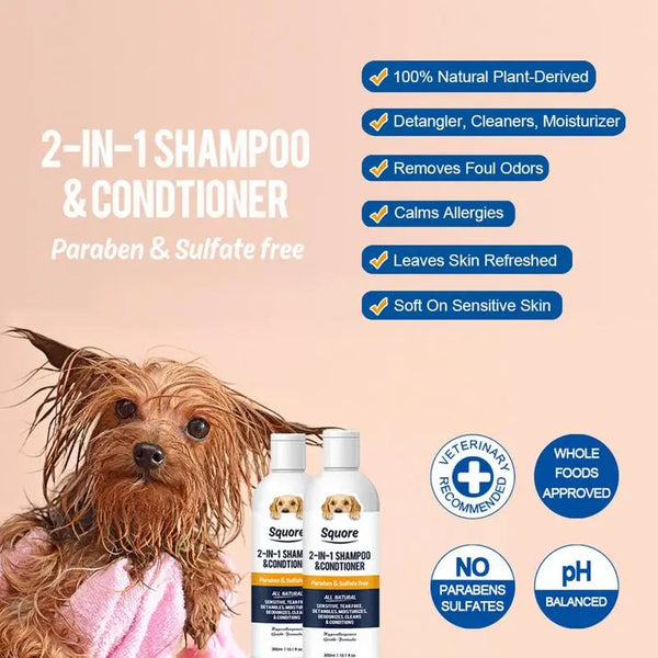 2-in-1 Pet Shower Gel Moisturizing Pet Shampoo