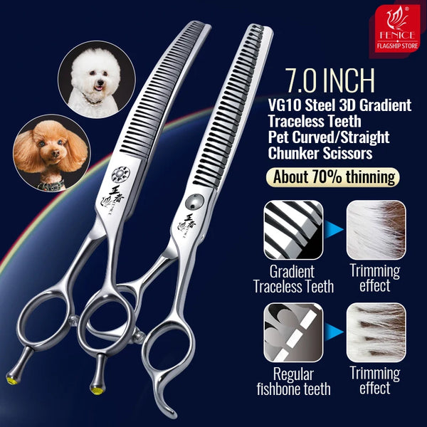 VG10 Steel Pet Curved/Straight Chunker Scissors