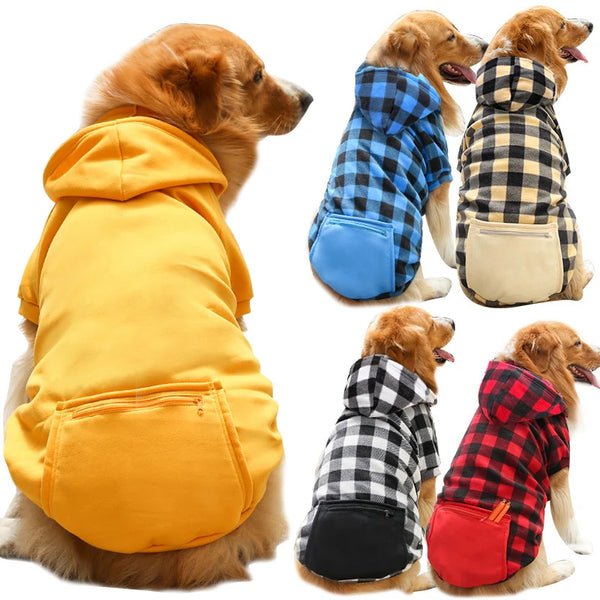 Large Clothes Winter Warm Dog Hoodies